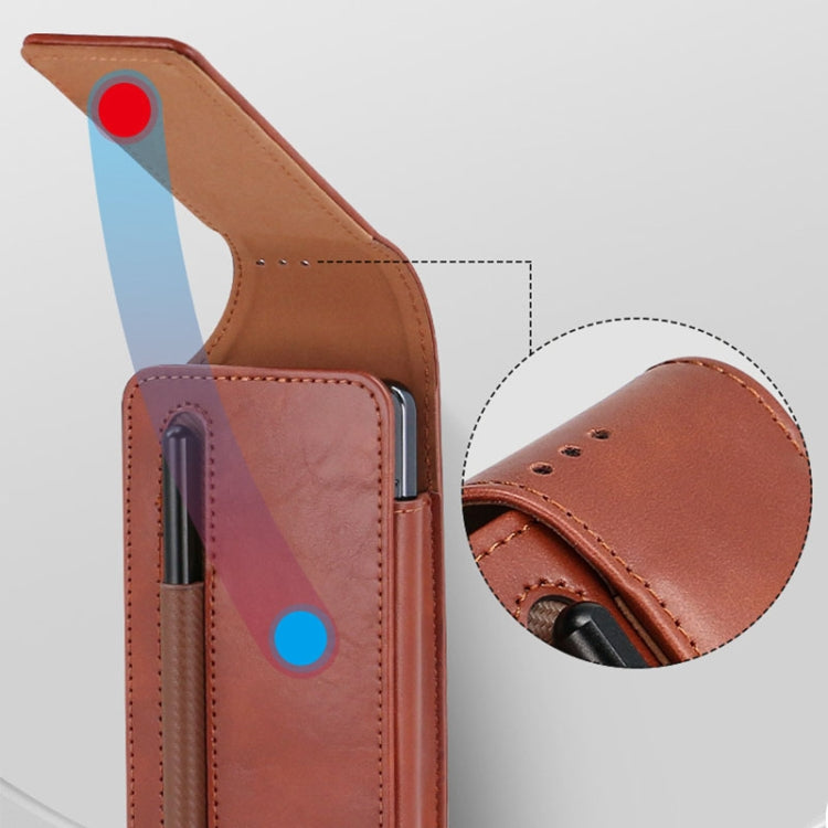 For Samsung Galaxy Z Fold5/Fold4/Fold3 Business Back Clip Leather Phone Bag, Without Pen
