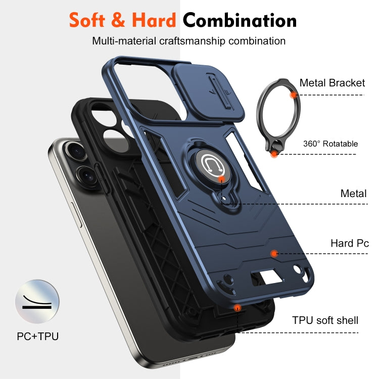For iPhone 15 Pro Max Camshield Ring Holder Phone Case