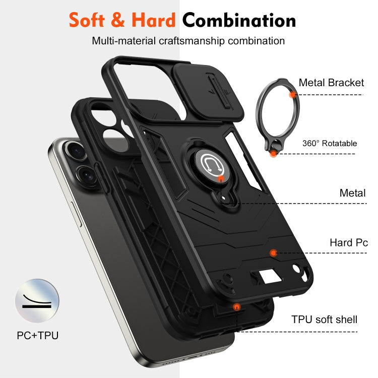 For iPhone 15 Pro Max Camshield Ring Holder Phone Case