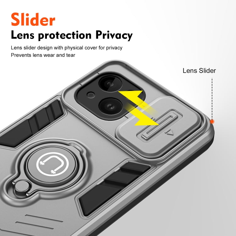 For iPhone 14 Camshield Ring Holder Phone Case