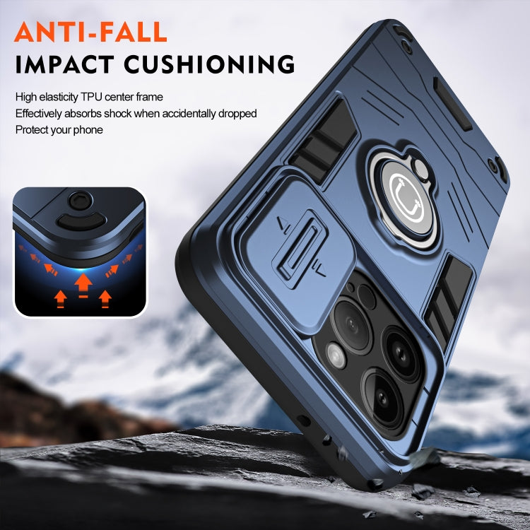 For iPhone 14 Pro Camshield Ring Holder Phone Case