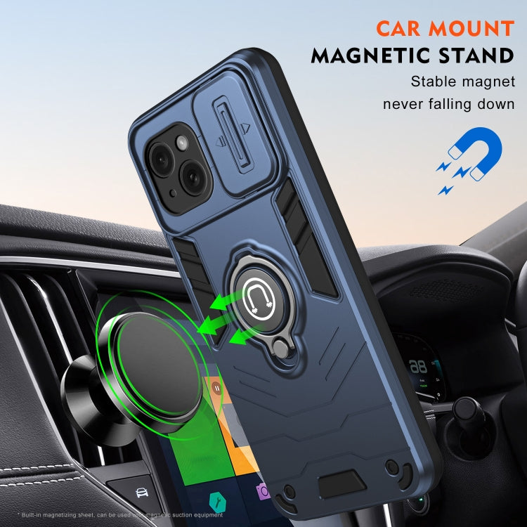 For iPhone 15 Camshield Ring Holder Phone Case