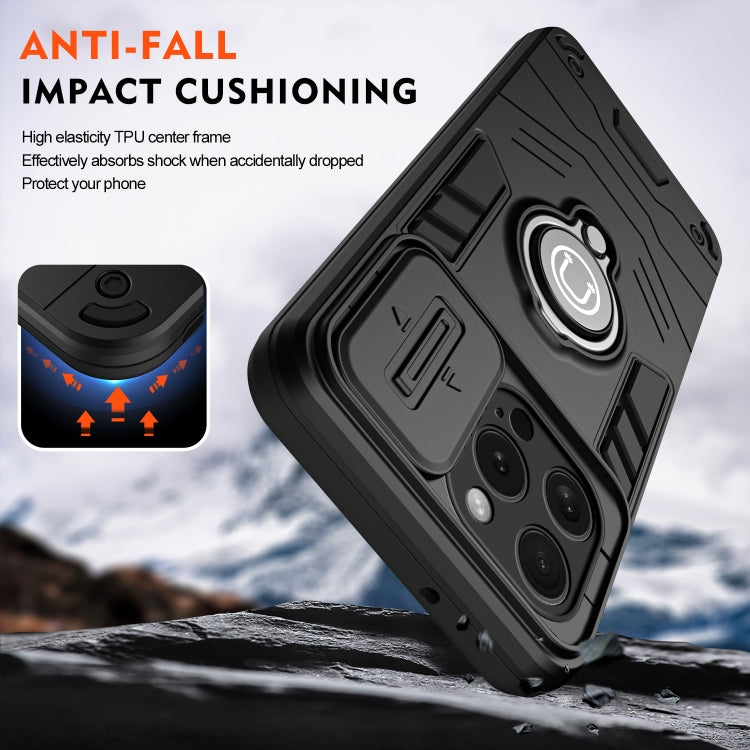For iPhone 15 Pro Camshield Ring Holder Phone Case
