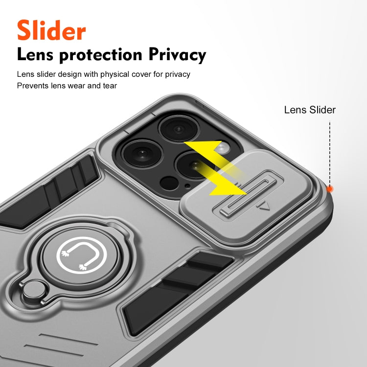 For iPhone 15 Pro Camshield Ring Holder Phone Case