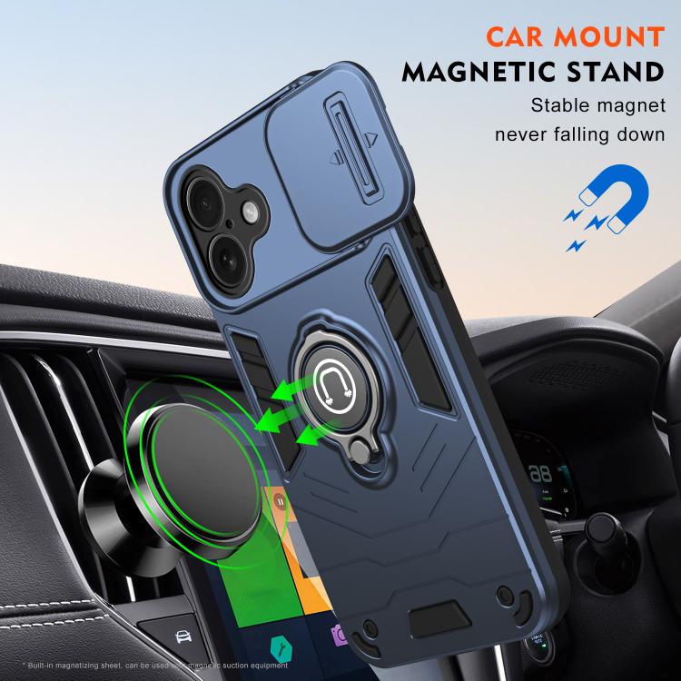 For iPhone 17 Camshield Ring Holder Phone Case
