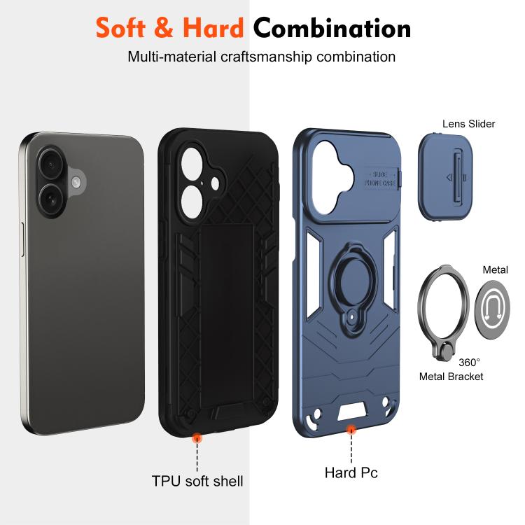 For iPhone 17 Camshield Ring Holder Phone Case
