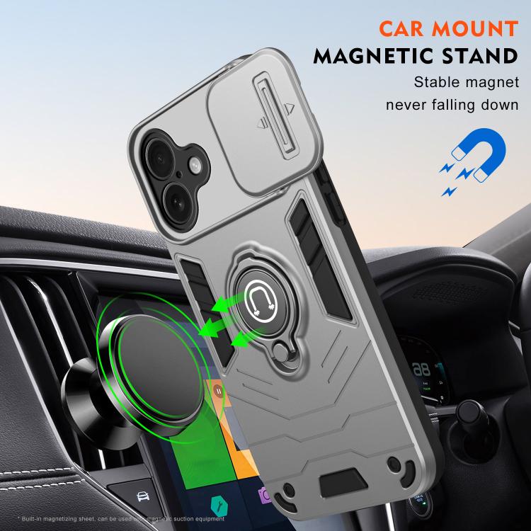 For iPhone 17 Camshield Ring Holder Phone Case