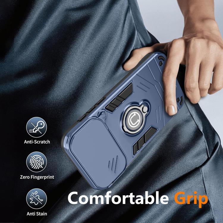For iPhone 17 Pro Camshield Ring Holder Phone Case