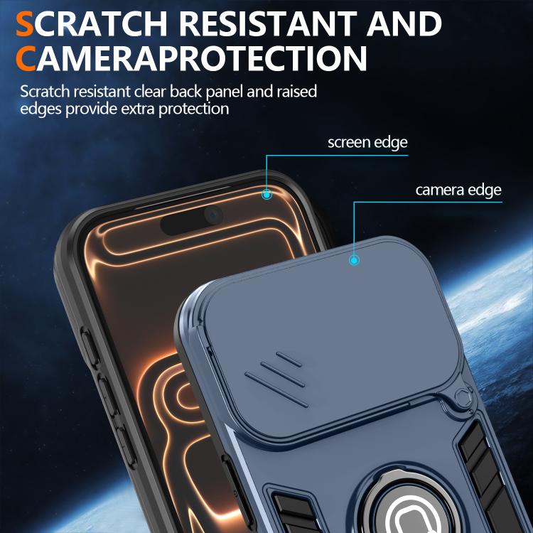 For iPhone 17 Pro Camshield Ring Holder Phone Case