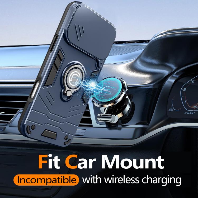 For iPhone 17 Pro Camshield Ring Holder Phone Case