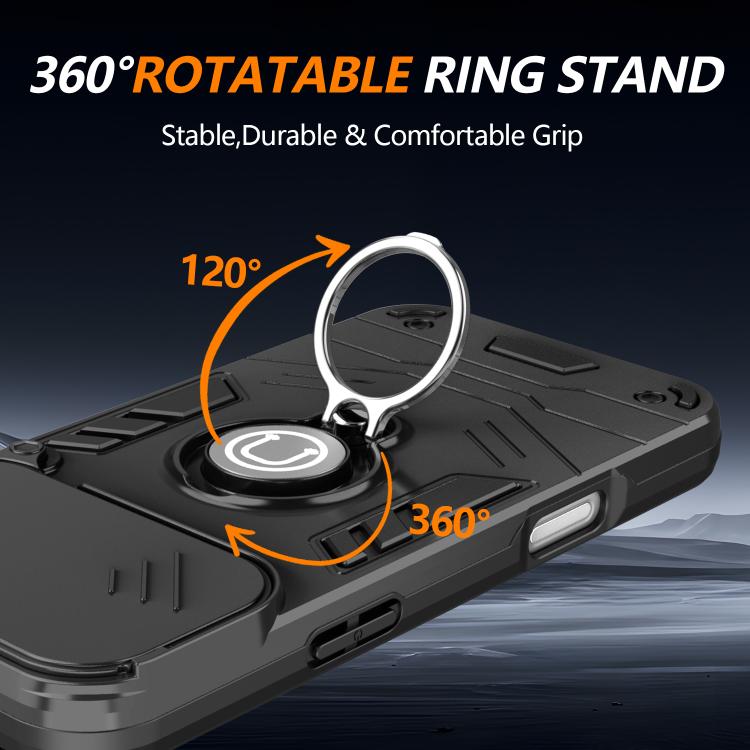 For iPhone 17 Pro Camshield Ring Holder Phone Case