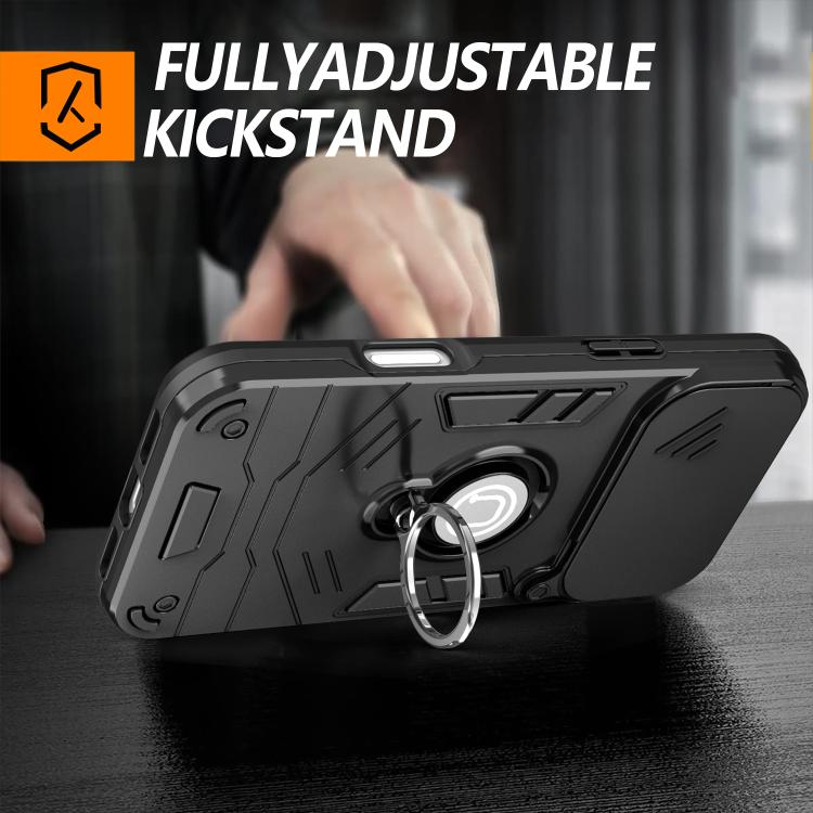 For iPhone 17 Pro Camshield Ring Holder Phone Case