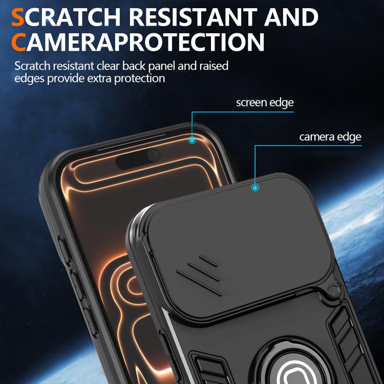 For iPhone 17 Pro Camshield Ring Holder Phone Case