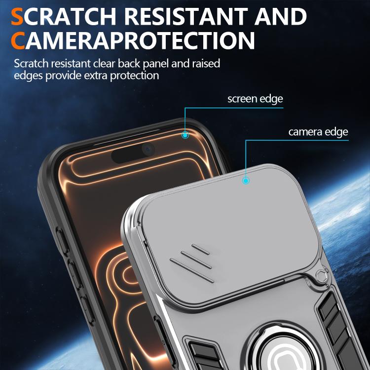 For iPhone 17 Pro Camshield Ring Holder Phone Case
