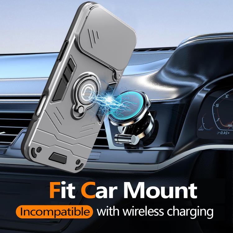 For iPhone 17 Pro Camshield Ring Holder Phone Case