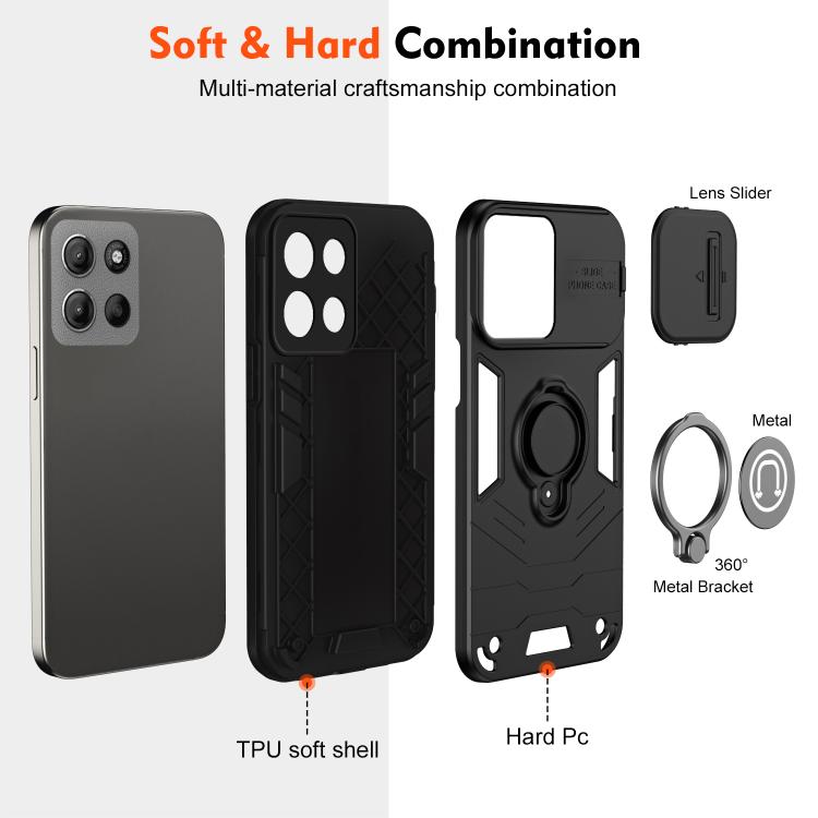 For Motorola Moto G15 Camshield Ring Holder Phone Case