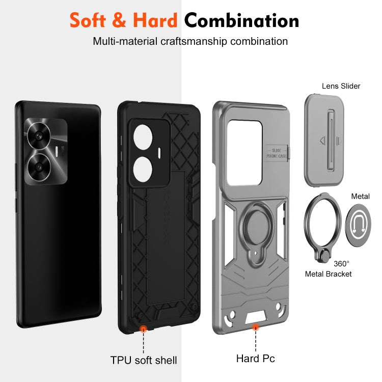 For Realme C55 / Narzo N55 Camshield Ring Holder Phone Case