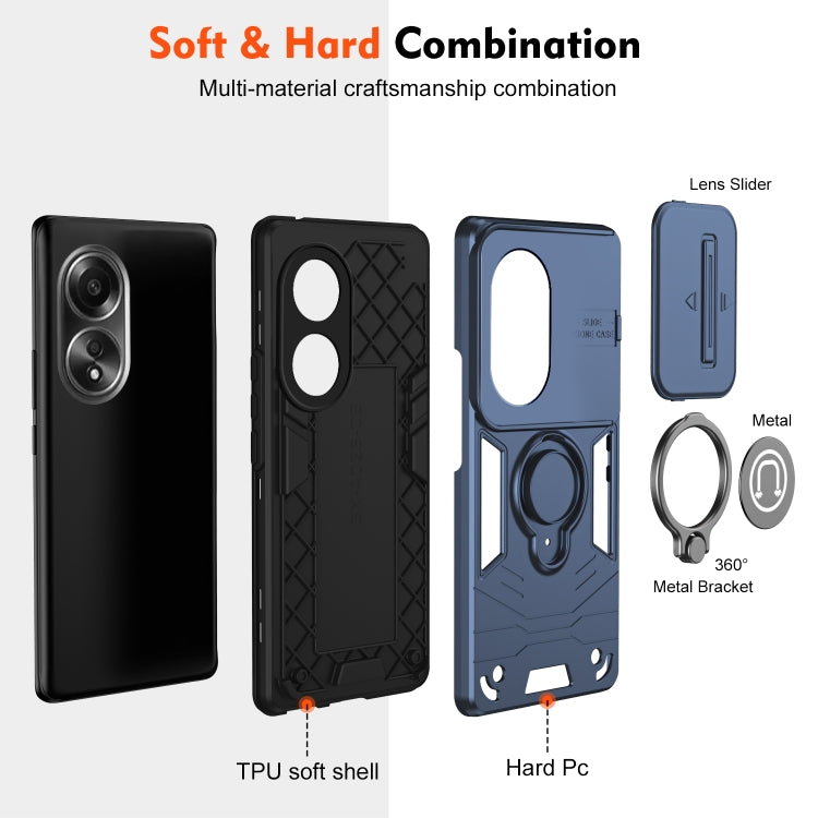 For OPPO A58 4G Camshield Ring Holder Phone Case
