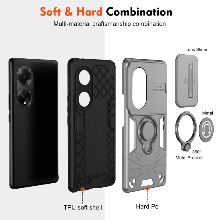 For OPPO A98 Camshield Ring Holder Phone Case