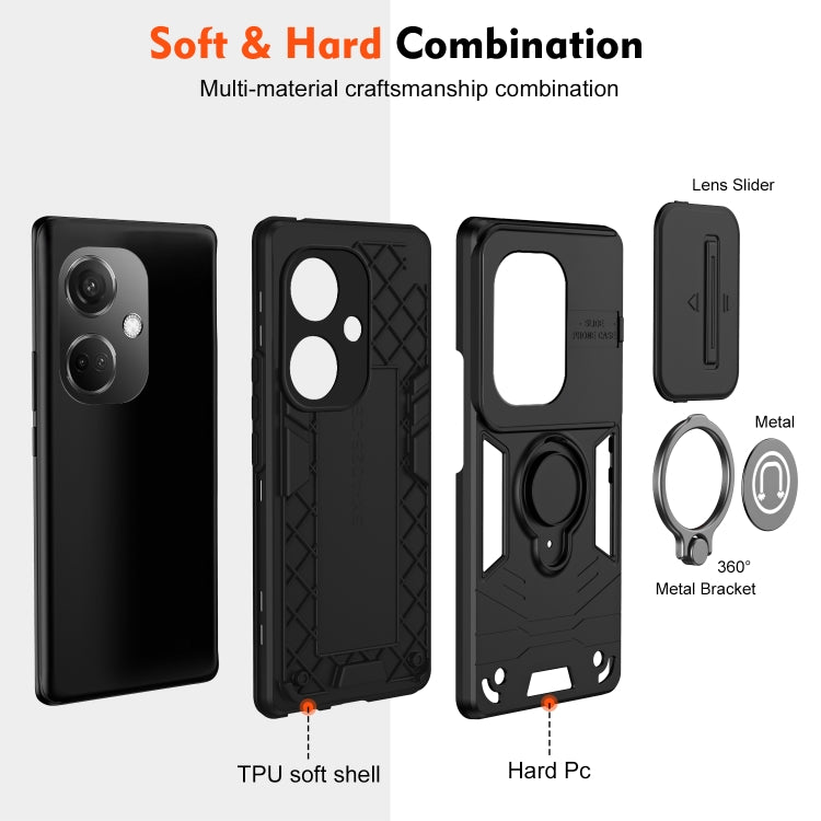 For OPPO K11 5G / OnePlus Nord CE 3 5G Camshield Ring Holder Phone Case