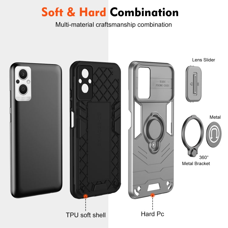 For OPPO Reno7 Z 5G / A96 5G Camshield Ring Holder Phone Case