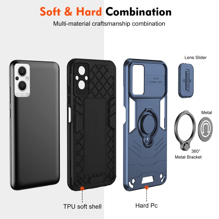 For OPPO Reno8 Z / F21 Pro 5G Camshield Ring Holder Phone Case