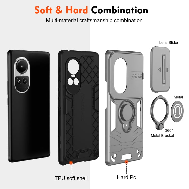 For OPPO Reno10 5G / Reno10 Pro 5G Camshield Ring Holder Phone Case