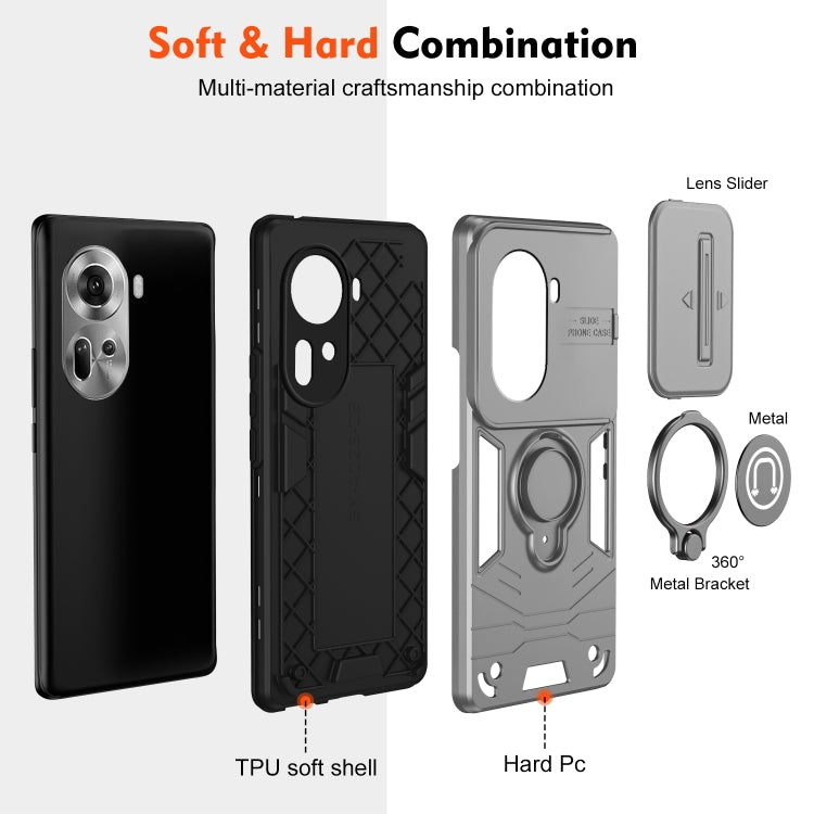 For OPPO Reno11 Global Camshield Ring Holder Phone Case