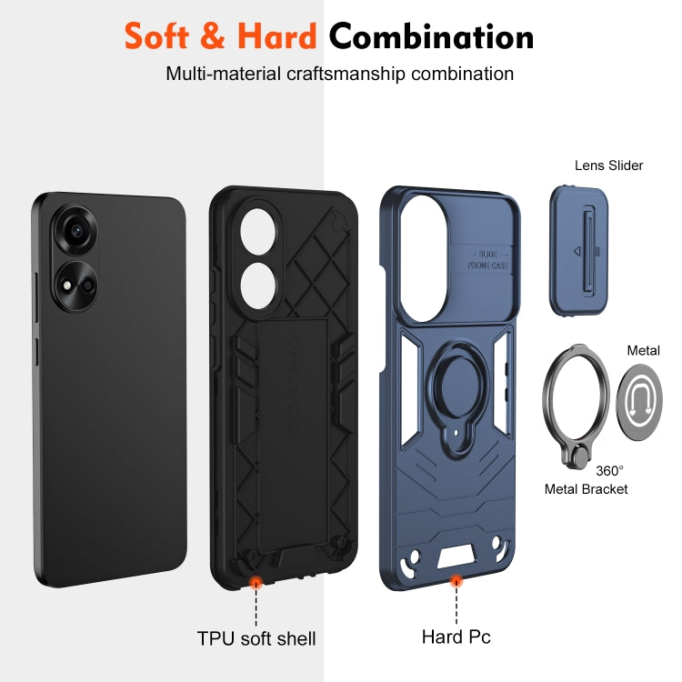 For OPPO A78 5G / A58 5G Camshield Ring Holder Phone Case