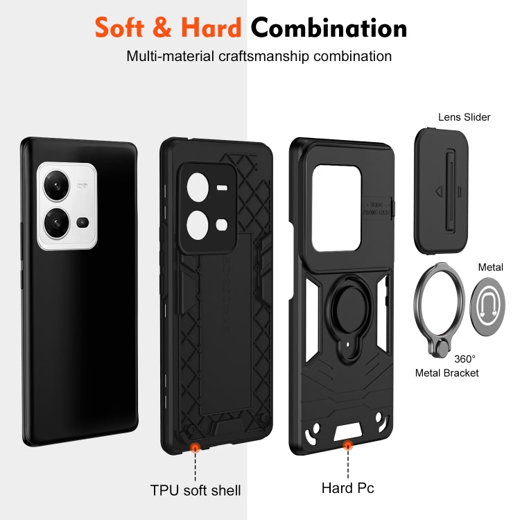 For vivo V25 5G Camshield Ring Holder Phone Case