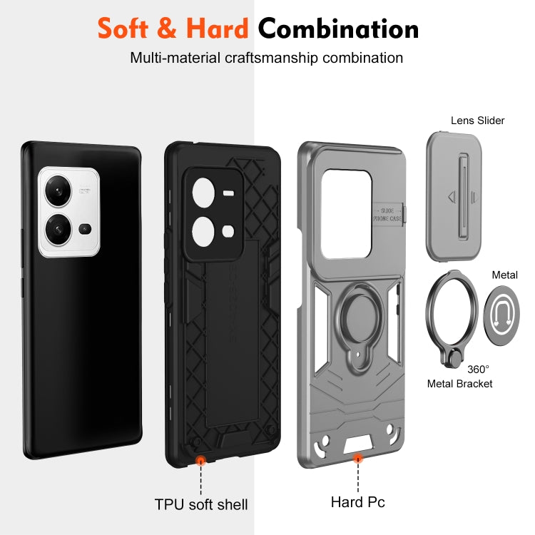 For vivo V25 5G Camshield Ring Holder Phone Case