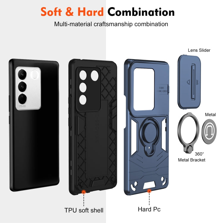 For vivo V27 / V27 Pro Camshield Ring Holder Phone Case