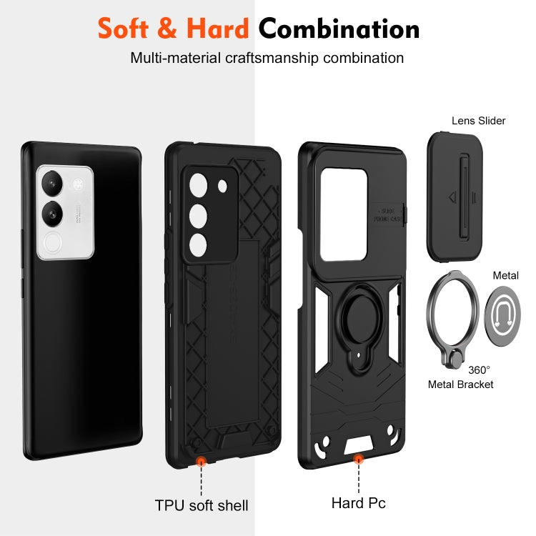 For vivo V29e 5G / Y200 5G Camshield Ring Holder Phone Case