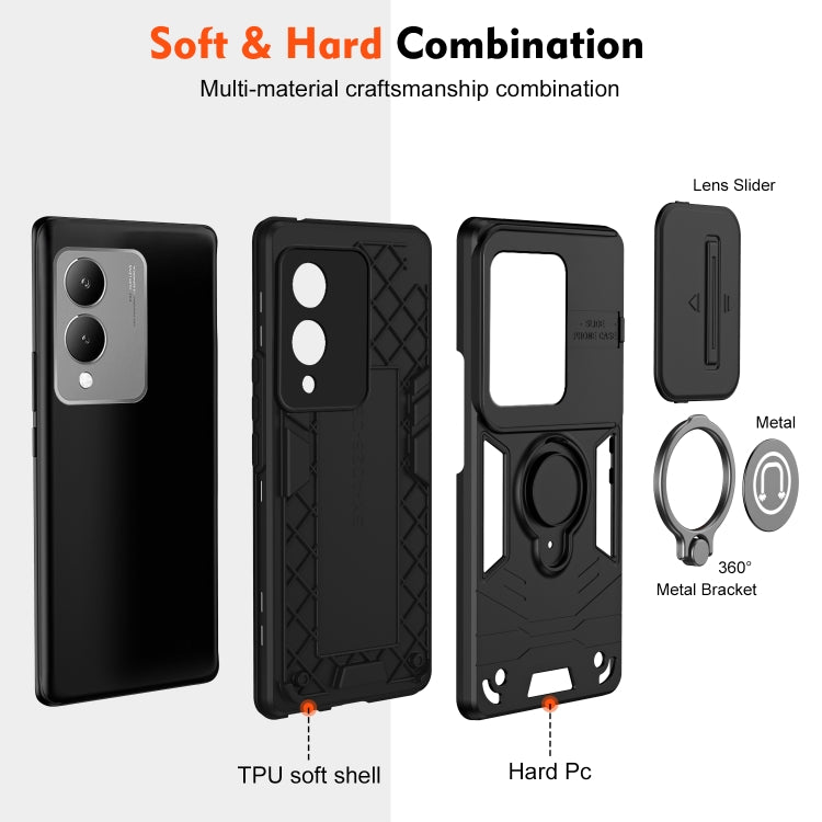For vivo Y17s Camshield Ring Holder Phone Case