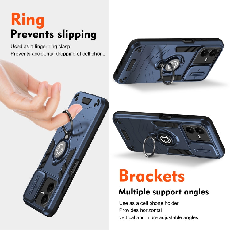 For vivo Y22 / Y22s / Y35 Camshield Ring Holder Phone Case