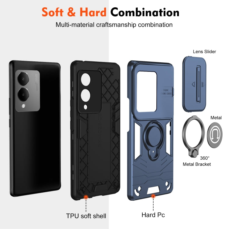 For vivo Y36 5G / 4G Camshield Ring Holder Phone Case