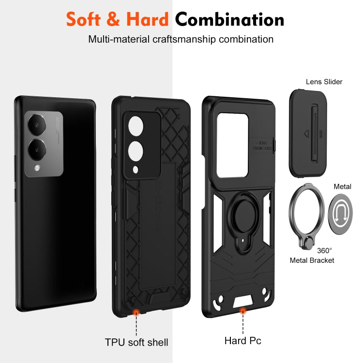 For vivo Y36 5G / 4G Camshield Ring Holder Phone Case