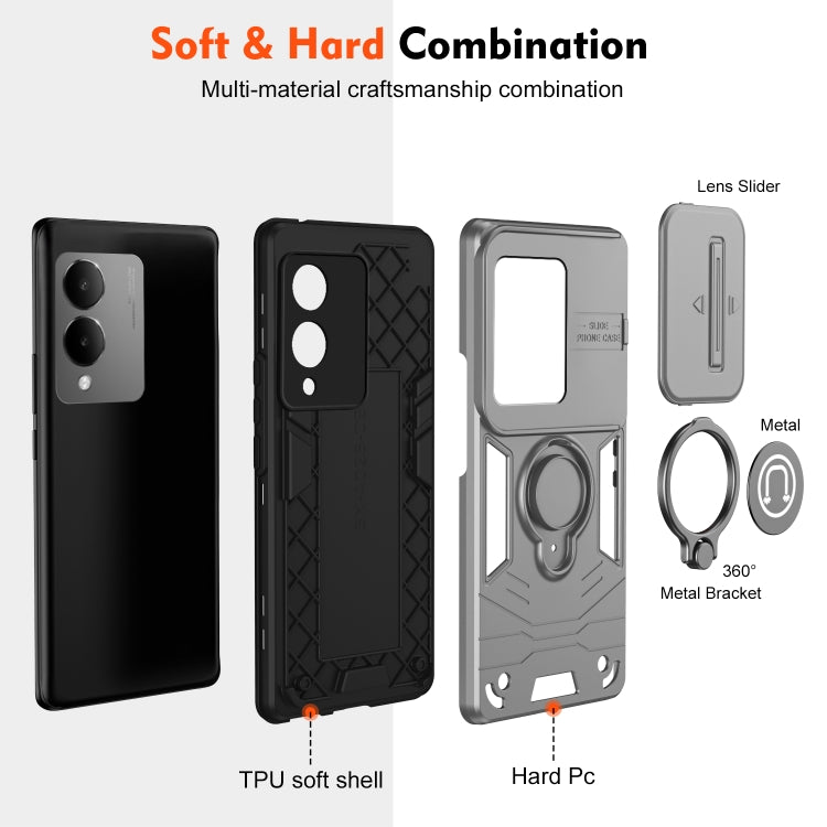 For vivo Y36 5G / 4G Camshield Ring Holder Phone Case