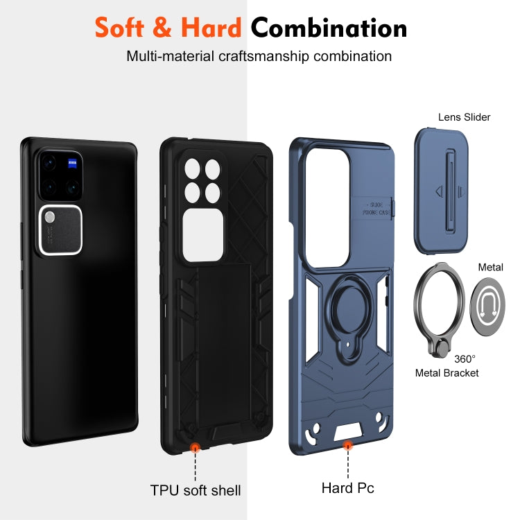 For vivo V30 / V30 Pro Camshield Ring Holder Phone Case