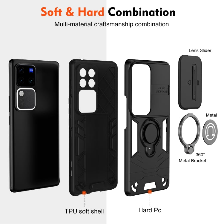 For vivo V30 / V30 Pro Camshield Ring Holder Phone Case