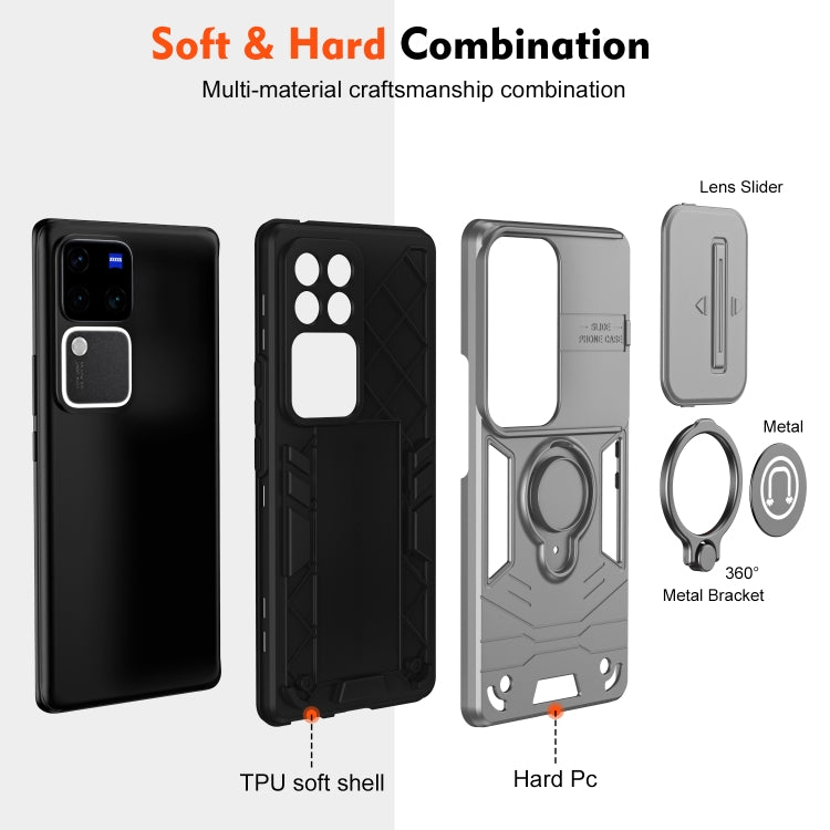 For vivo V30 / V30 Pro Camshield Ring Holder Phone Case