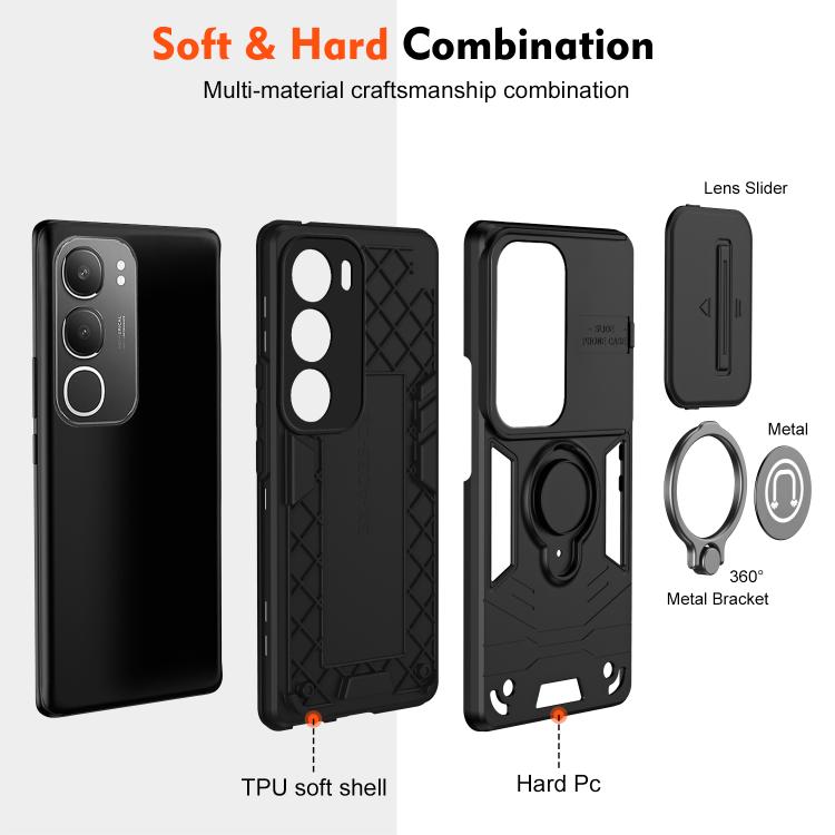 For vivo Y19s 4G Camshield Ring Holder Phone Case