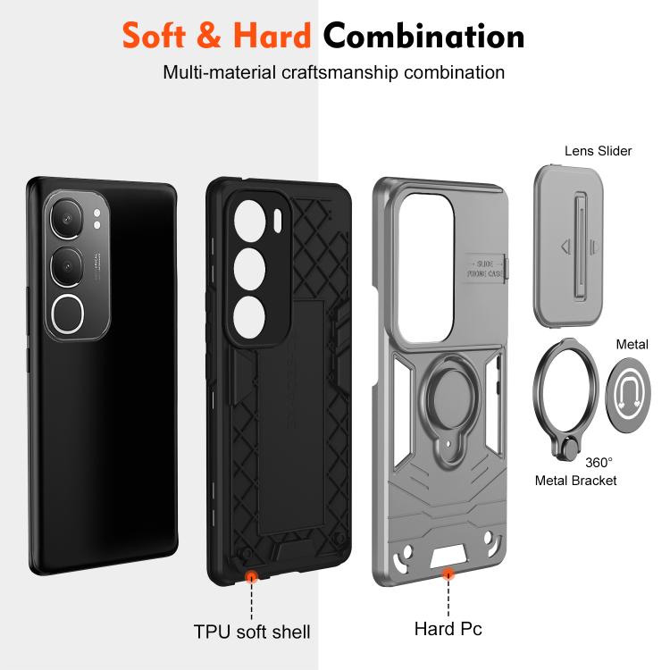 For vivo Y19s 4G Camshield Ring Holder Phone Case