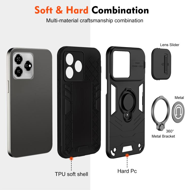 For ZTE Axon 60 Camshield Ring Holder Phone Case