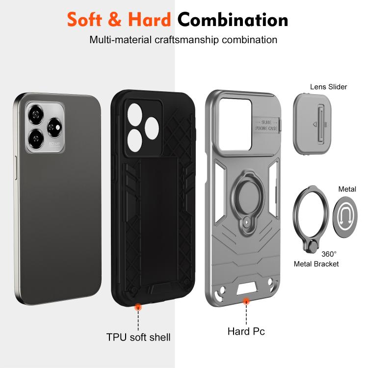 For ZTE Axon 60 Camshield Ring Holder Phone Case