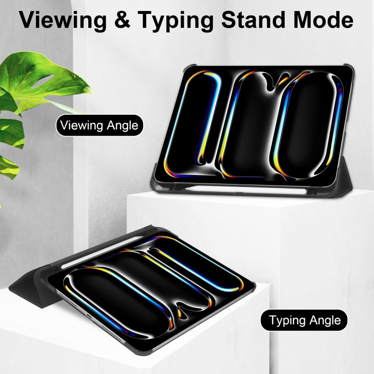 For iPad Pro 13 2025 / 2024 3-fold Semi-transparent Frosted Smart Leather Tablet Case