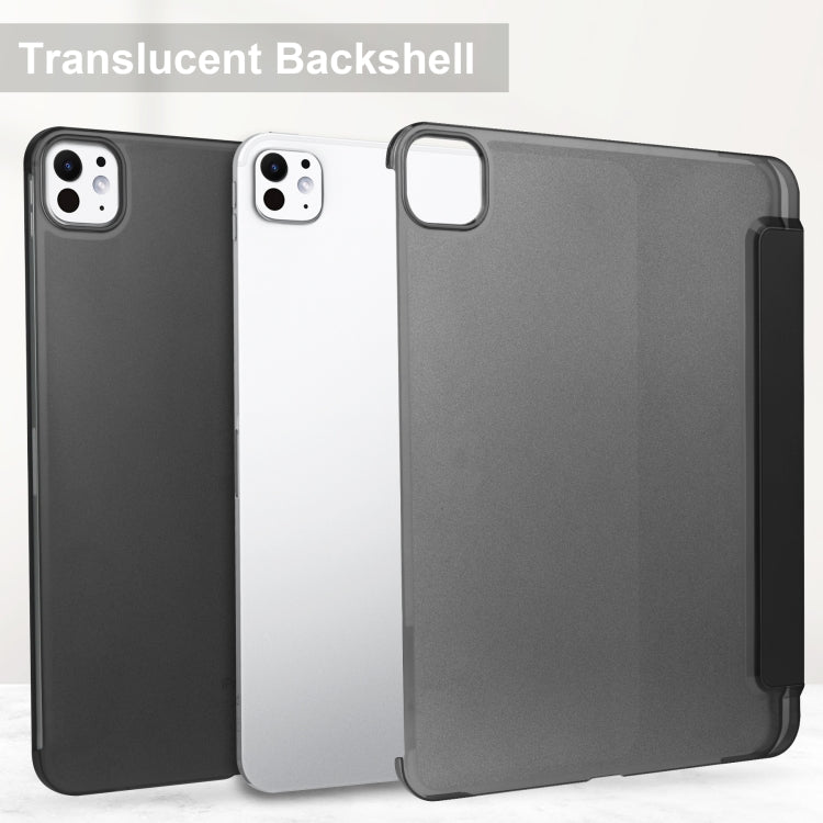 For iPad Pro 13 2025 / 2024 3-fold Semi-transparent Frosted Smart Leather Tablet Case