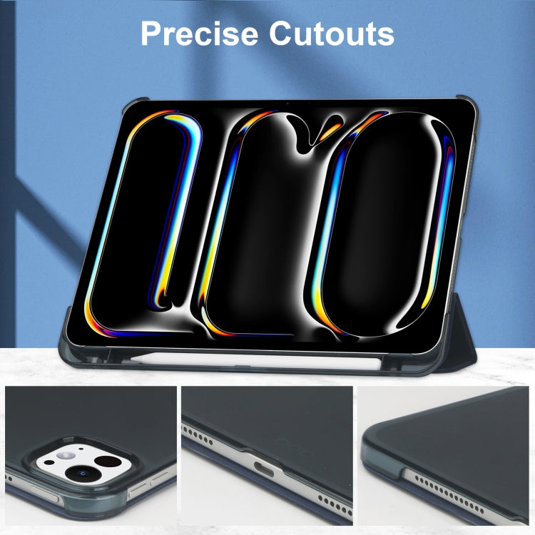 For iPad Pro 13 2025 / 2024 3-fold Semi-transparent Frosted Smart Leather Tablet Case