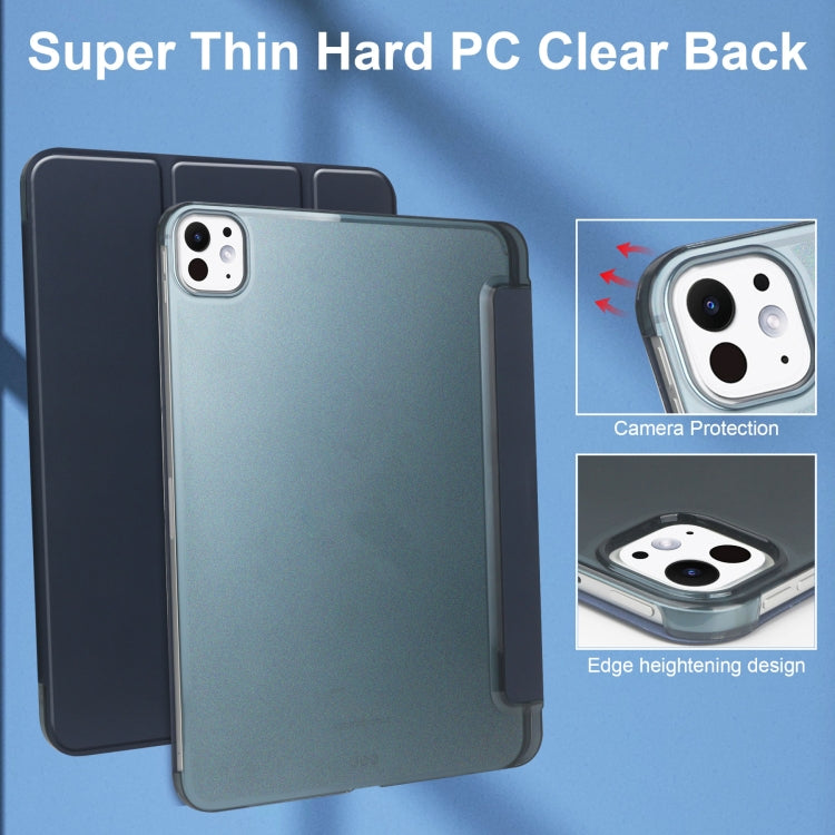 For iPad Pro 13 2025 / 2024 3-fold Semi-transparent Frosted Smart Leather Tablet Case