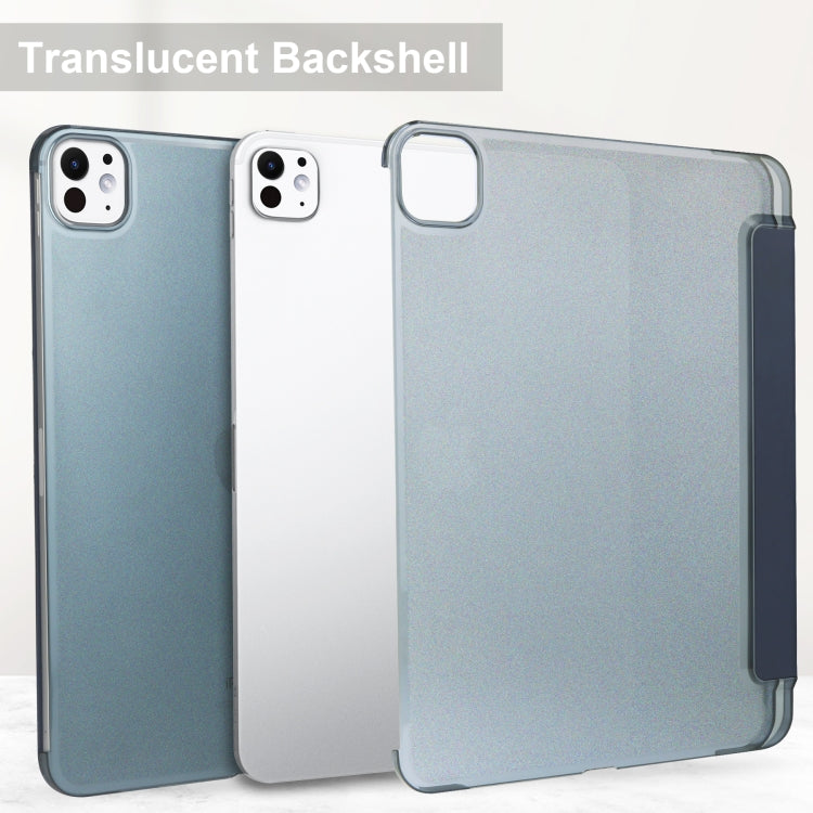 For iPad Pro 13 2025 / 2024 3-fold Semi-transparent Frosted Smart Leather Tablet Case